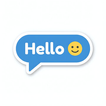 Blue Speech Bubble Hello.