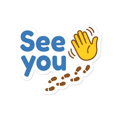 Obraz premium Farewell Hand Gesture Footprints.