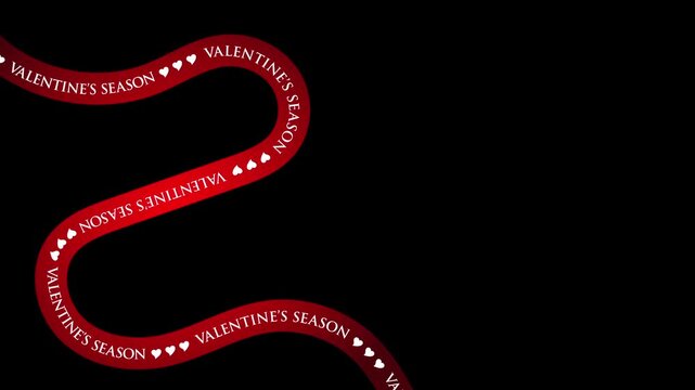 Romantic Valentine ribbon background for marketing and social media banner, seamless loop