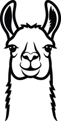 Obraz premium Illustration of a smiling llama's face with detailed facial features and fur texture