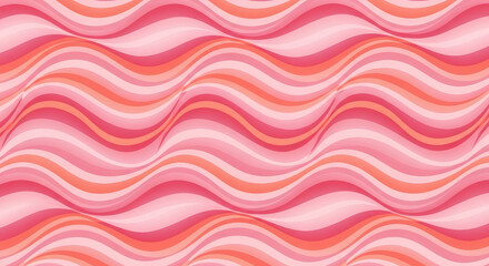 Wavy Pink Coral Abstract Pattern Ribbon Waves