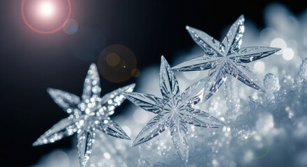 Crystal Star Ice Rims in Low Light