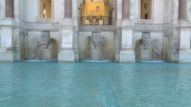 Acqua Paola fountain, a monumental fountain located on the Janiculum hill in Rome, the capital of Italy.
