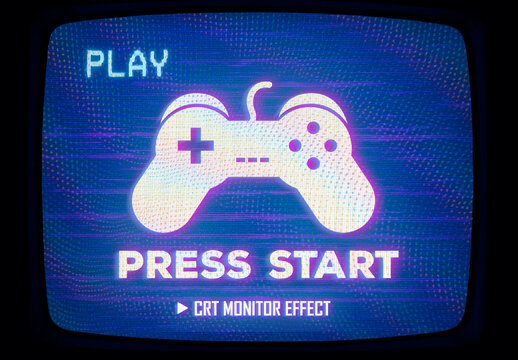Retro CRT Monitor Effect Mockup