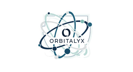 Orbitalyx Logo with Atomic Structure Design.