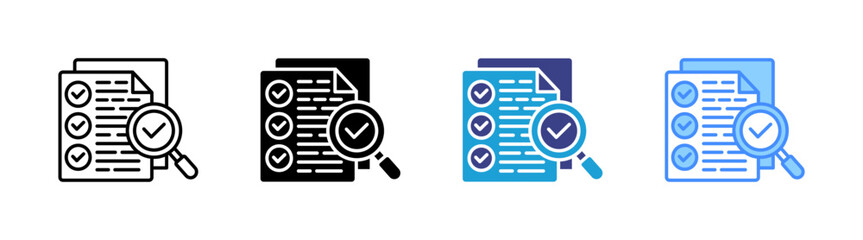 Audit icon set multiple style collection