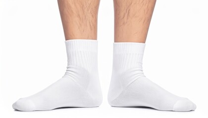 White Socks Model Displayed Against Clean White Background