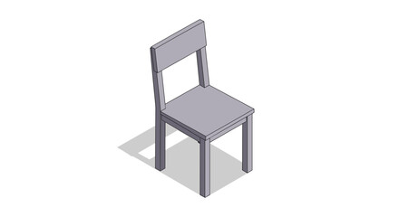 Gray Chair with Simple Design and Legs.