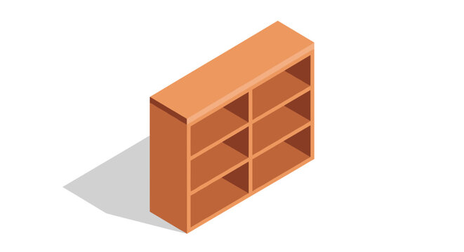 Brown Wooden Bookshelf with Multiple Compartments.