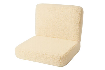 Fototapeta premium Cream teddy fabric chair cushion on transparent background