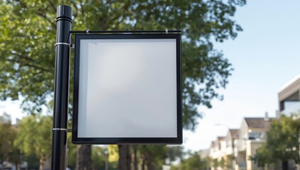 Fototapeta premium Advertisement mockup. Blank empty billboard on the city street