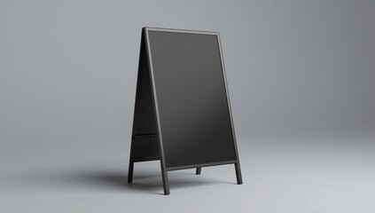 Blank full handle metallic outdoor advertising stand isolated, Clear street signage board mock up. Round Corner A-board with metal frame template. 3d rendering 