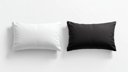 Blank black and white pillow mock up set, isolated 