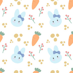 Rabbit and Carrot Seamless Fabric Pattern