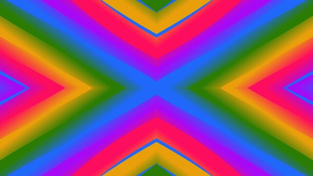 Vibrant Abstract Kaleidoscope Pattern with Symmetrical Rainbow Colors and Dynamic Movement.