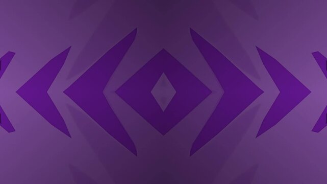 Abstract purple geometric pattern with symmetrical diamond and chevron shapes. Modern gradient background texture.