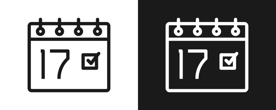 St Patricks Day Icon Set Outline In White And Black Background