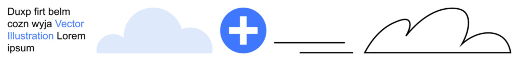 Obraz premium Technology innovation, conceptual design, digital tools, cloud computing, creative process, idea development. Blue cloud, plus sign outline cloud. Technology innovation and conceptual design concept