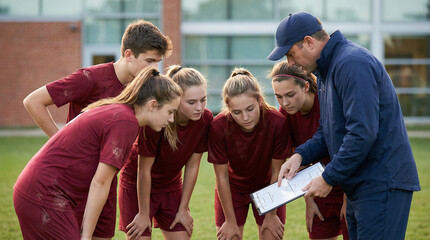 Obraz premium people and coaching for field strategy.