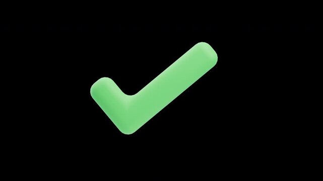 Green 3D checkmark approval icon