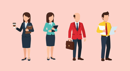 Obraz premium Diverse Group of Business Professionals Standing Together.