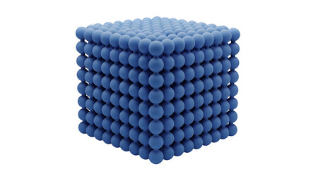 3d molecular structure of cubic atomic arrangement isolated on transparent background