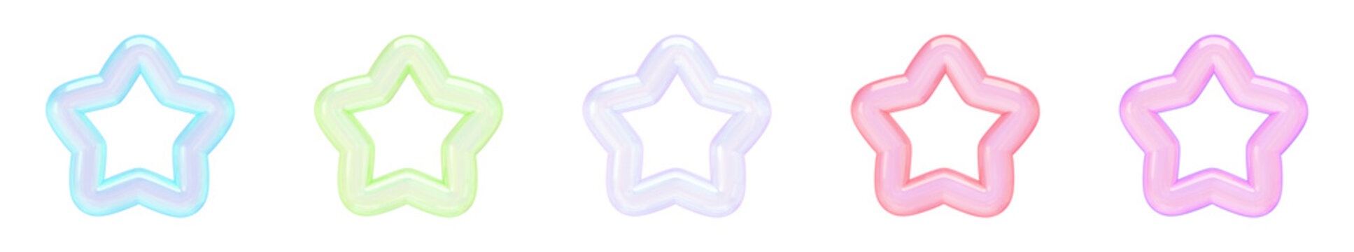 ぷっくりシール風3Dイラストセット スターコレクション