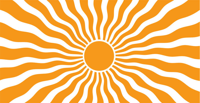 Sunshine Wave Vector &ndash; Radiant Retro Sunburst Pattern for Backgrounds. Vintage Summer Sun Rays 