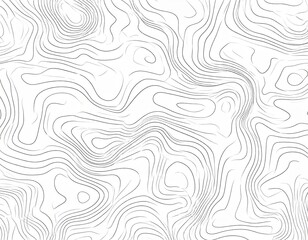 Abstract Topographic Map Illustration - Detailed Contour Lines on White Background.