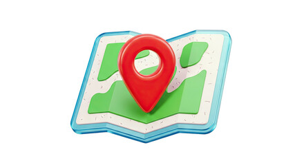 3D Map Location Pin Icon