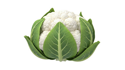 Fresh Cauliflower with Green Leaves