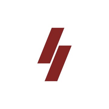 Abstract Red Parallel Geometric Lines Logo Design