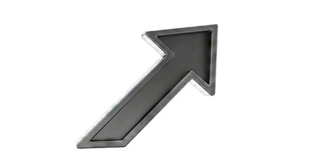 3D Black Arrow Pointing Up and Right