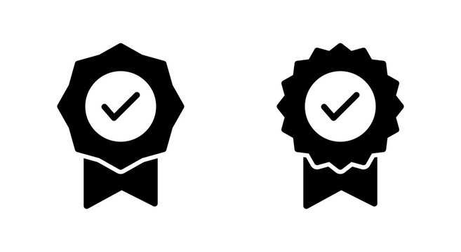 Approved icon symbol for apps and websites. Certified Medal Icon