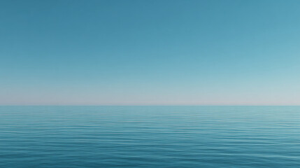 Fototapeta premium A vast, serene seascape under a tranquil blue sky