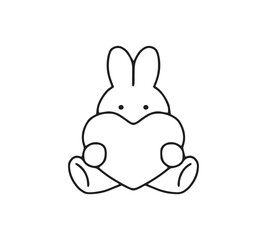 Fototapeta premium 手描きのゆめかわなうさぎのイラスト