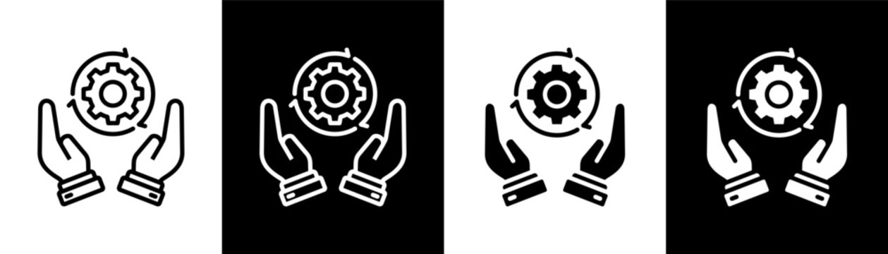 change management white icon set design