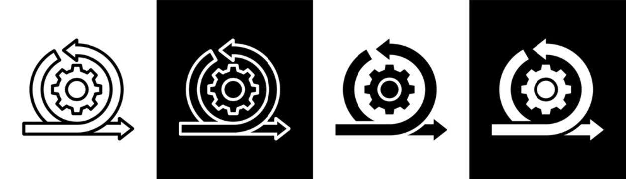 agile white icon set design