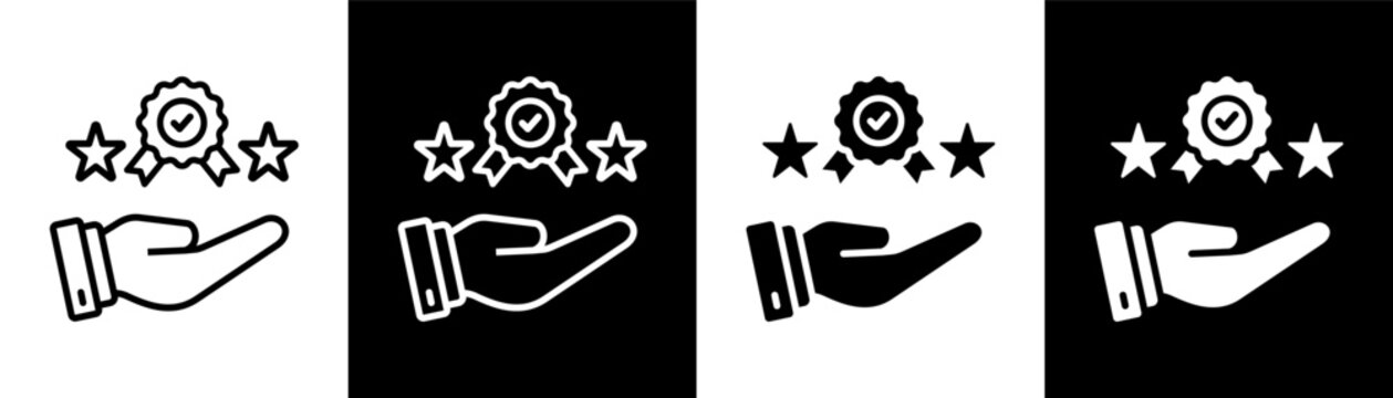 benefit white icon set design