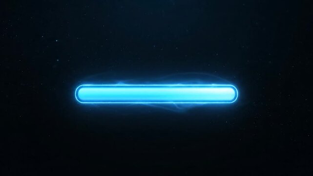 Glowing cyan loading bar on dark speckled background