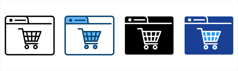 Online Store Icon Multiple Style Vector Collection    © HRF07
