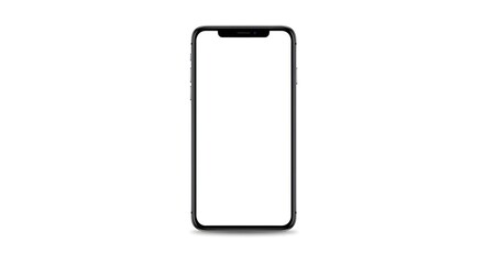 Modern Smartphone Mockup with Blank Screen Isolated on White Background