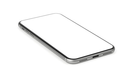 Modern Smartphone Mockup with Blank Screen Isolated on White Background