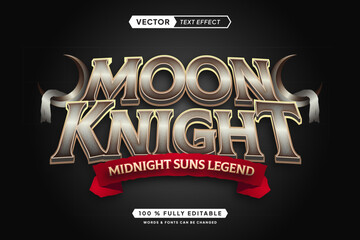 Text effect editable moon knight 3d gaming cartoon font style