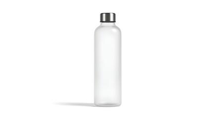 Reusable Water Bottle Minimalist Design Isolated on White Background