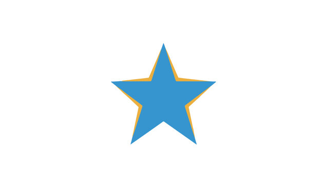 Blue Star Shape Icon Symbol.