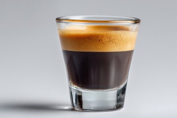 Glass of Espresso Coffee with Rich Crema