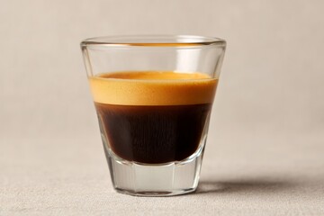 Espresso Shot with Crema in Glass Cup