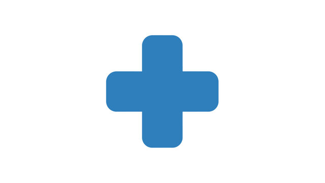 Blue Cross Symbol Medical Sign.