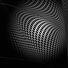 Black and White Hexagon Wave Abstract Background